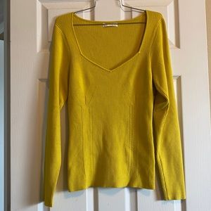Anthropologie citron colored sweater. Super stretchy! Size XL